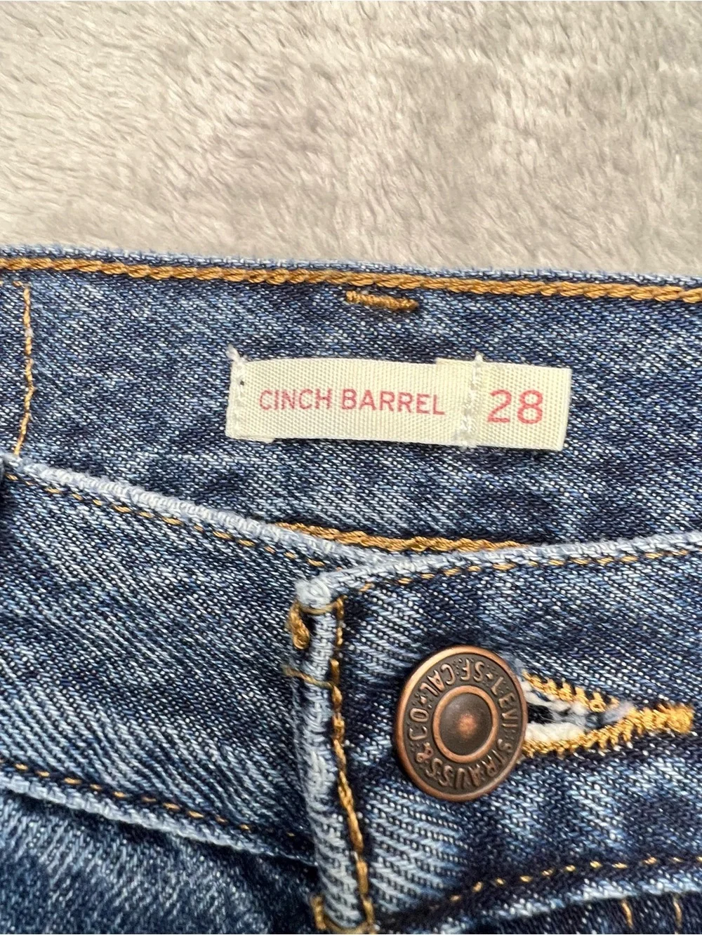 Levis Cinch Barrel Jeans Women's Size 28 Blue Denim Baggy Dark Wash Boho